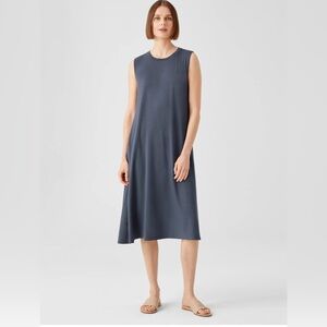 Eileen Fisher Fine Jersey Crew Neck Dress Petite Small